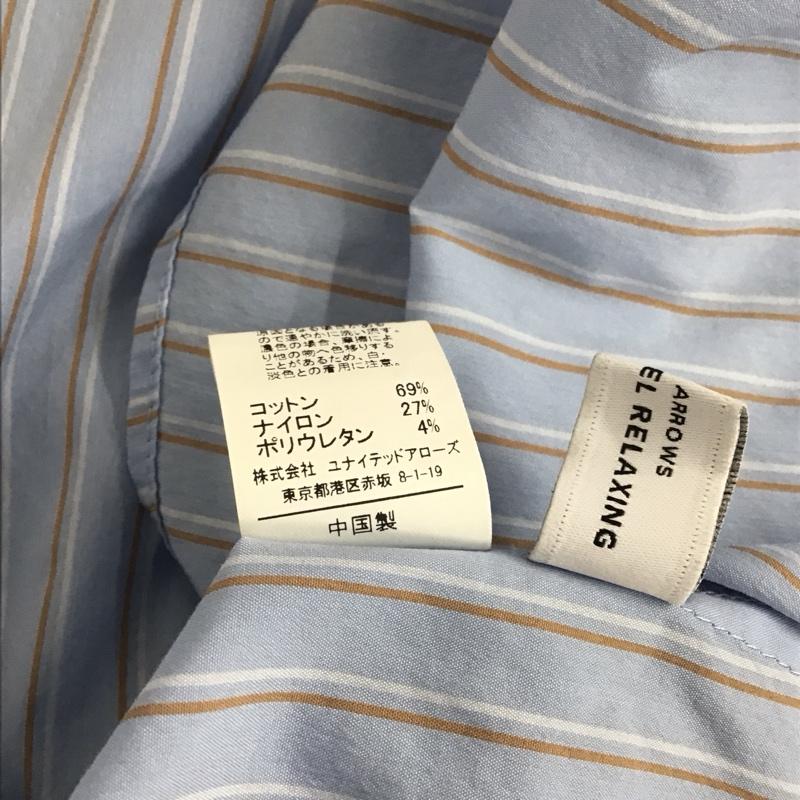 ユナイテッドアローズグリーンレーベルリラクシング UNITED ARROWS green label relaxing シャツ、ブラウス 長袖 3511-199-1268 CS コットン /N ブロード スタンド ギャザー ブラウス ストライプ 水色 / ライトブルー /  レディース USED 古着 中古 10136483
