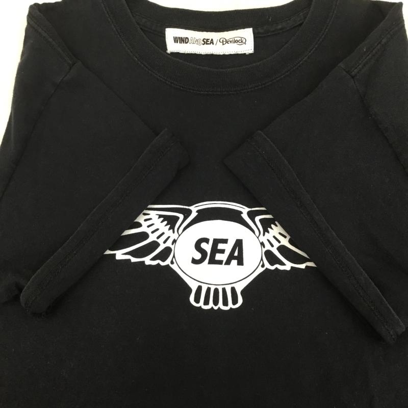 ウィンダンシー WIND AND SEA Tシャツ 半袖 WIND AND SEA ×Devilock　WDS-DVLK-03 M ロゴ、文字 黒 / ブラック / X 白 / ホワイト /  メンズ USED 古着 中古 10127966