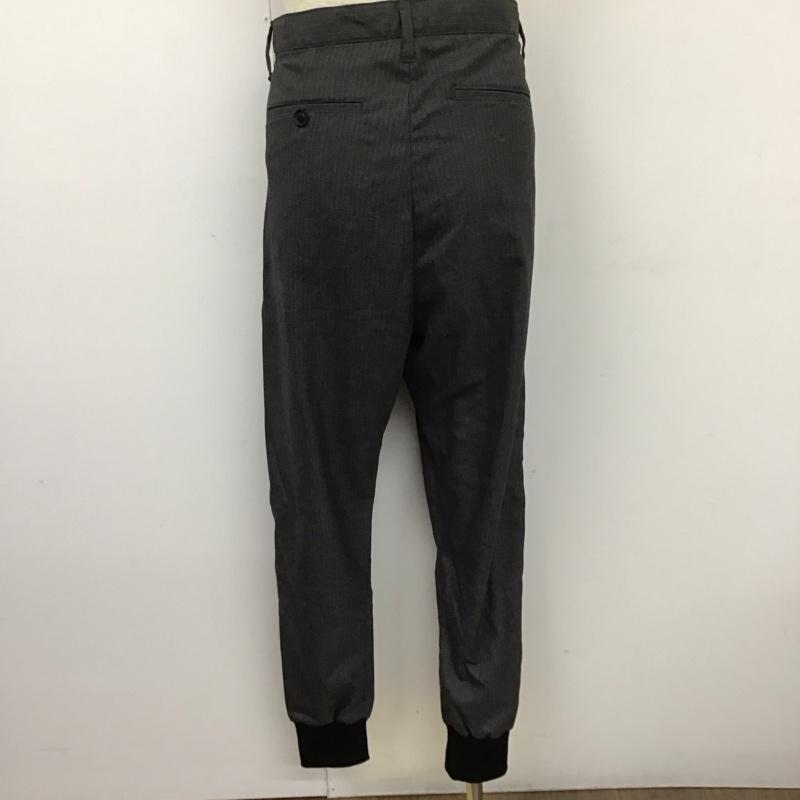 グラム glamb パンツ スラックス 裾リブ 4 ストライプ 黒 / ブラック / X ダークグレー / ダークグレー /  メンズ USED 古着 中古 10109543
