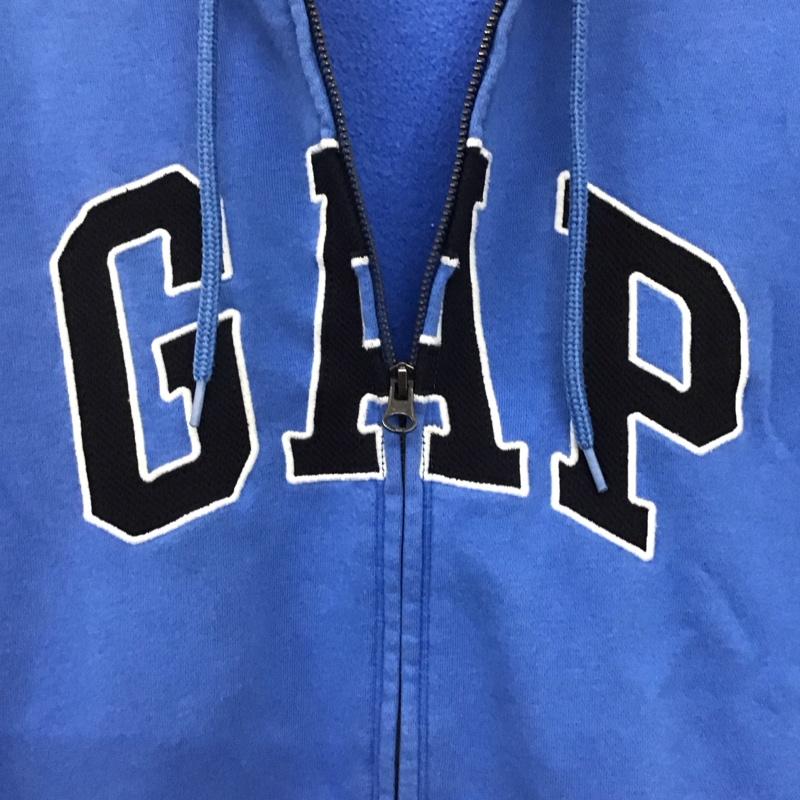 ギャップ GAP パーカー 長袖 ジップアップパーカー 長袖パーカー カジュアルジャケット S ロゴ、文字 青 / ブルー /  メンズ USED 古着 中古 10141452