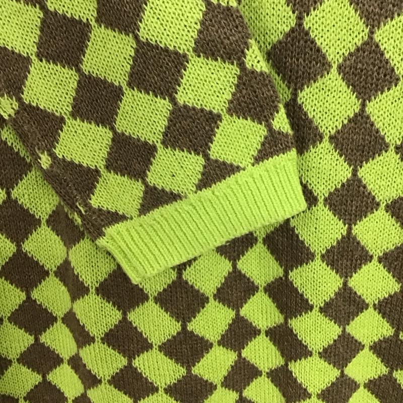 ステューシー STUSSY ワンピース ロングスカート 長袖ニットワンピース ロングスカート クルーネック M 総柄 緑 / グリーン /  レディース USED 古着 中古 10143710