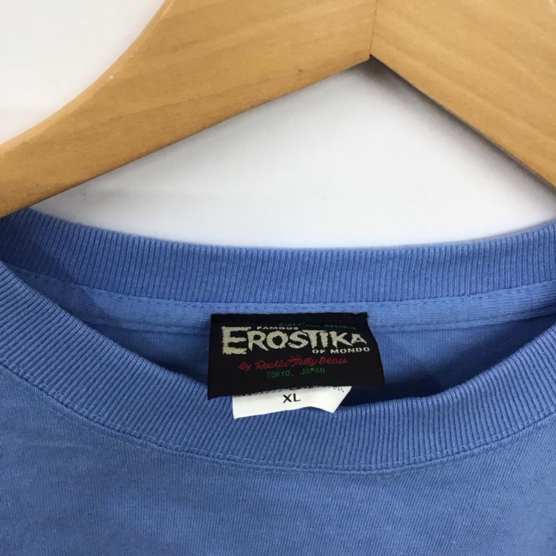 エロスティカ EROSTiKA Tシャツ 半袖 半袖カットソー プリントTシャツ クルーネックカットソー XL プリント 青 / ブルー /  メンズ USED 古着 中古 10134624