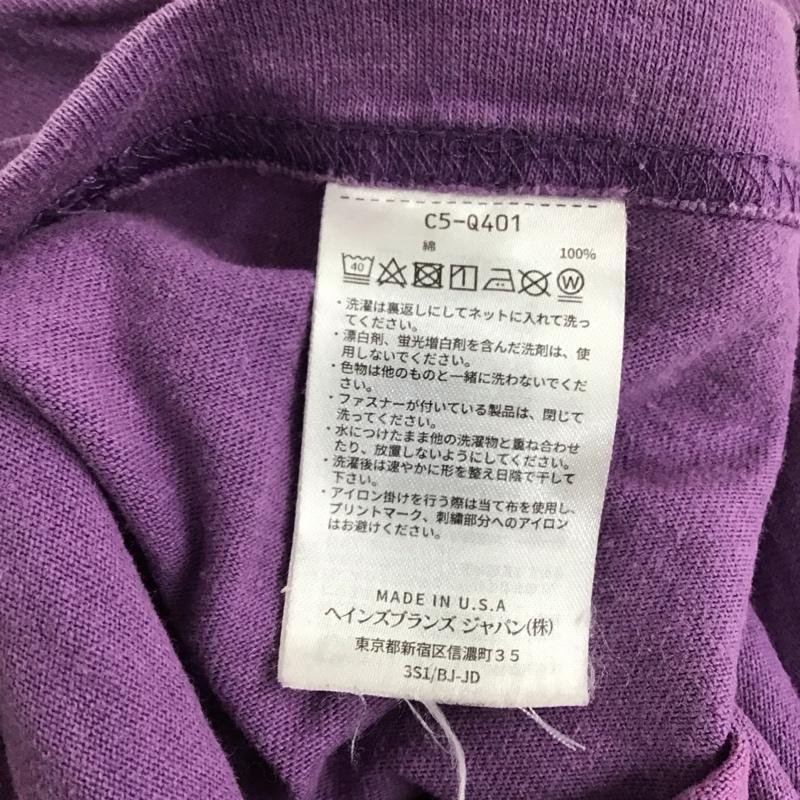 チャンピオン Champion Tシャツ 長袖 C5-Q401 NYU ラグランスリーブ M プリント 紫 / パープル /  メンズ USED 古着 中古 10120204