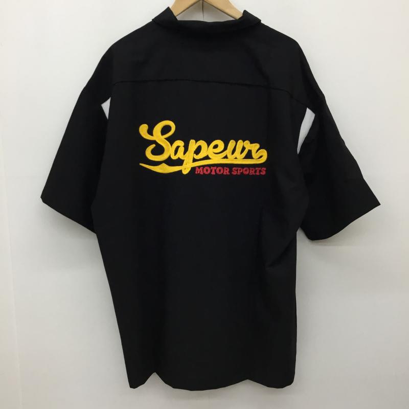 サプール SAPEur シャツ、ブラウス 半袖 XL ロゴ、文字 黒 / ブラック /  メンズ USED 古着 中古 10145798