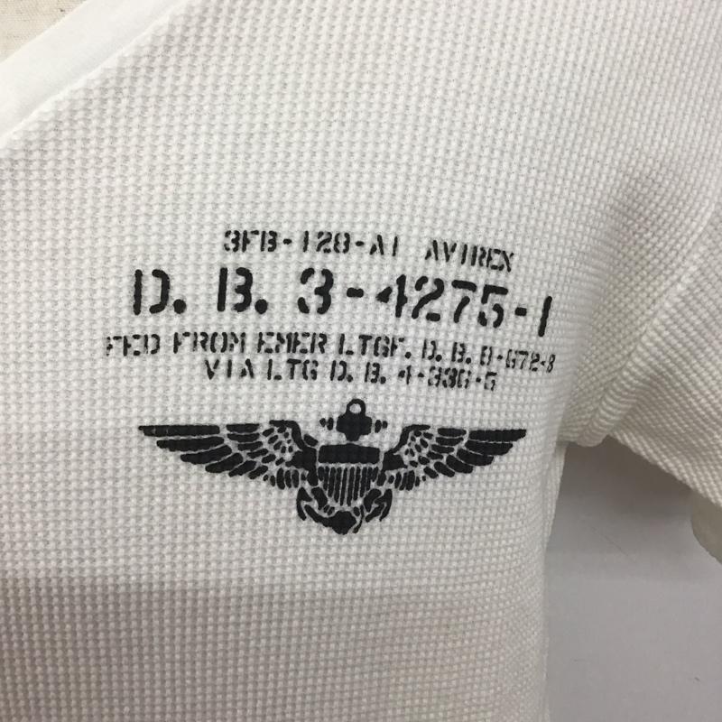 アヴィレックス AVIREX カットソー 半袖 半袖カットソー プリントTシャツ Vネックカットソー L ロゴ、文字 白 / ホワイト /  メンズ USED 古着 中古 10124163
