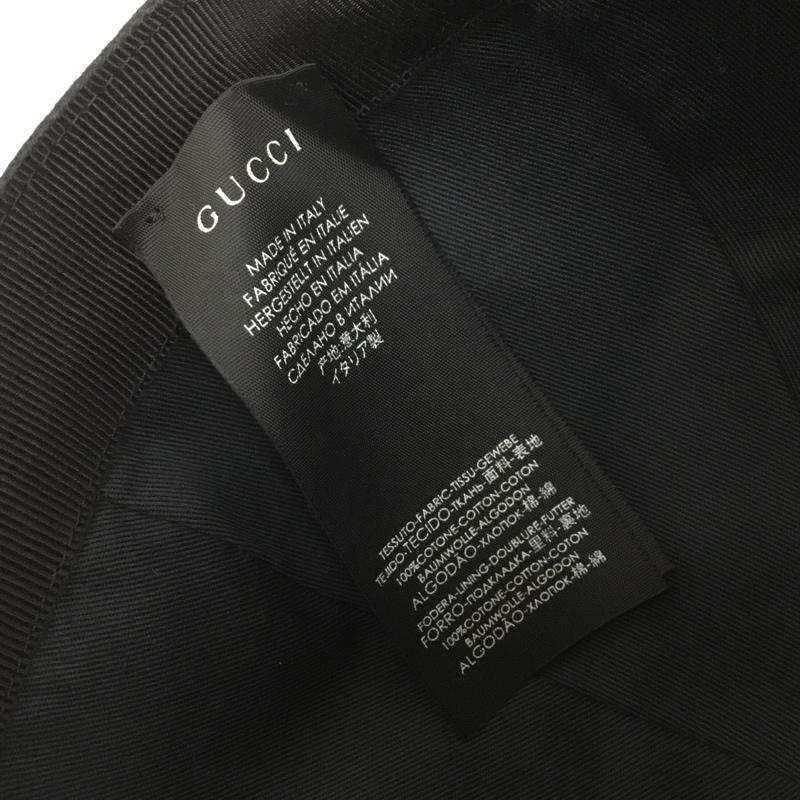 グッチ GUCCI 帽子 キャップ インターロッキングG コットン ワンポイント 黒 / ブラック /  メンズ USED 古着 中古 10142837