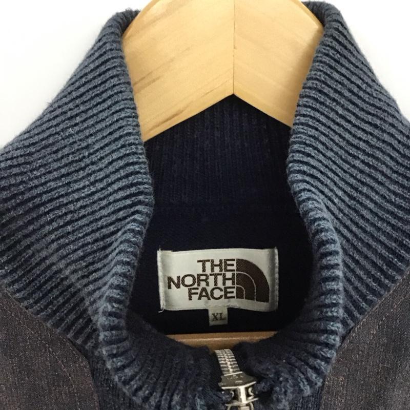 ザノースフェイス THE NORTH FACE ニット、セーター 長袖 at40762 長袖ニット セーター XL ロゴ、文字 紺 / ネイビー /  メンズ USED 古着 中古 10146973