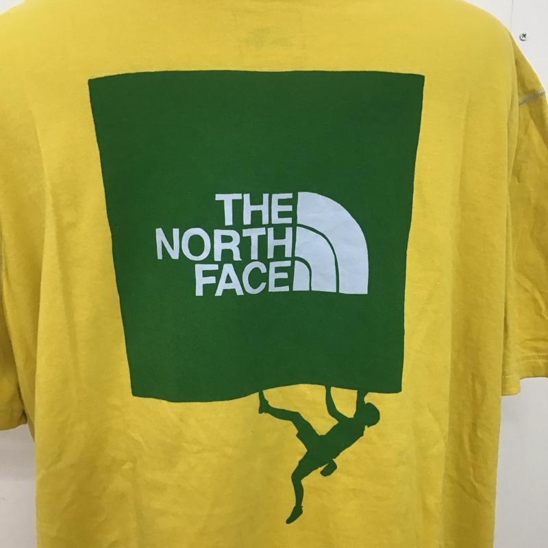 ザノースフェイス THE NORTH FACE Tシャツ 半袖 半袖カットソー プリントTシャツ クルーネックカットソー XXL ロゴ、文字 黄 / イエロー /  メンズ USED 古着 中古 10125617