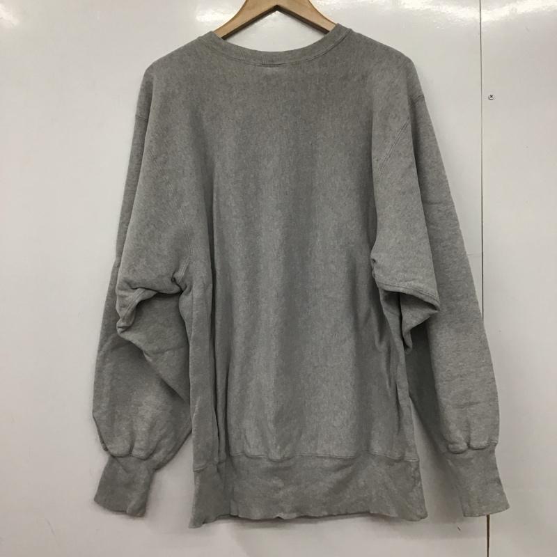 チャンピオン Campion トレーナー 長袖 XL ロゴ、文字 X プリント 灰 / グレー /  メンズ USED 古着 中古 10145640
