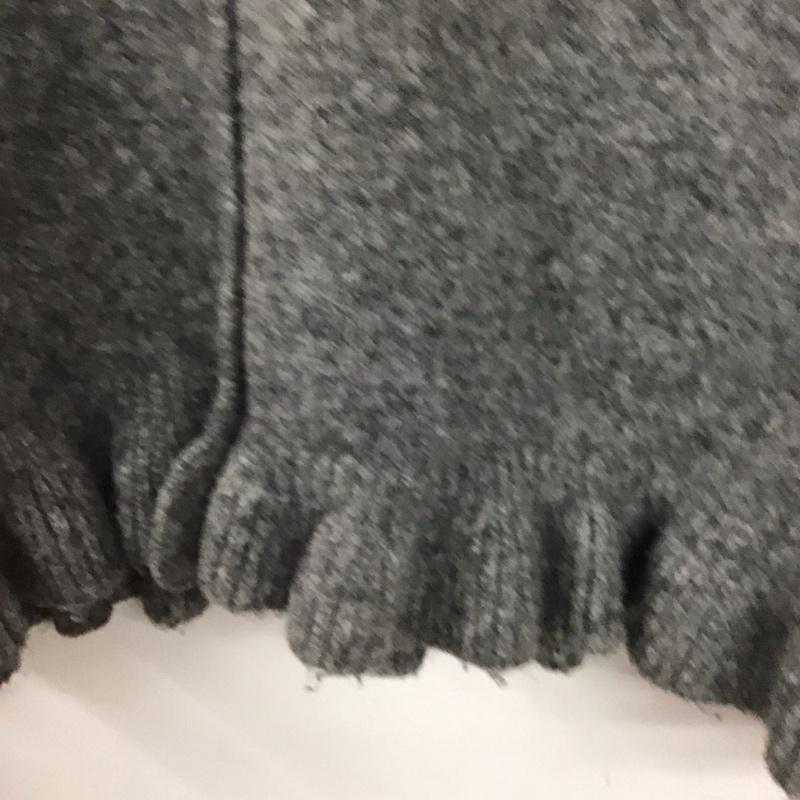 ザラ ZARA カーディガン 長袖 2756 131 802 フリルトリム ニットカーディガン L 無地 灰 / グレー /  レディース USED 古着 中古 10146595