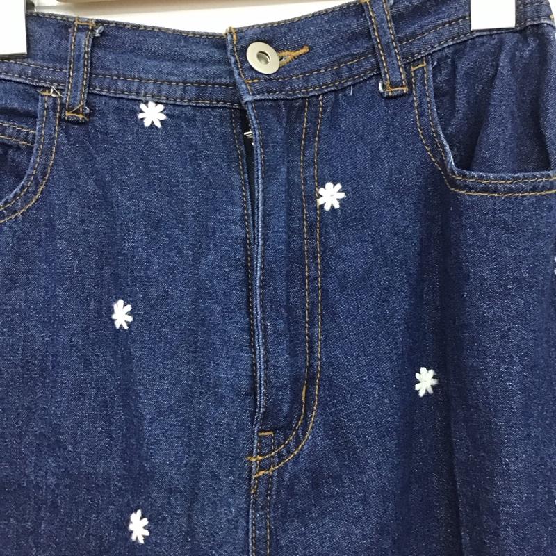 エヘカソポ ehka sopo パンツ デニム、ジーンズ FREE 無地 X 刺繍 インディゴ / インディゴ /  レディース USED 古着 中古 10151258