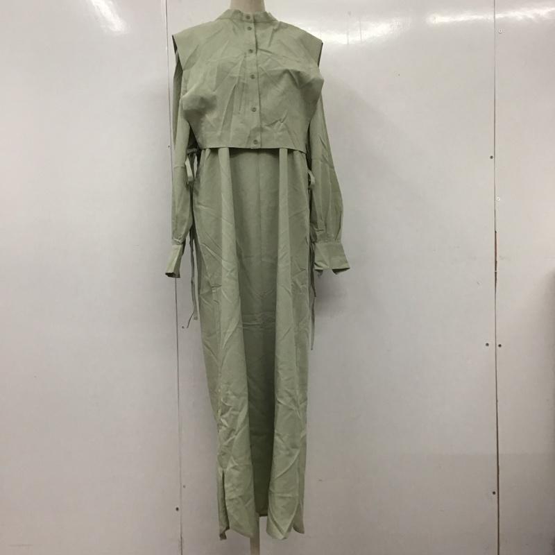 アーバンリサーチ URBAN RESEARCH ワンピース ロングスカート UR24-26O004 レイヤードシャツワンピース 長袖 タグ付き 38 無地 薄緑 / ライトグリーン /  レディース USED 古着 中古 10112256