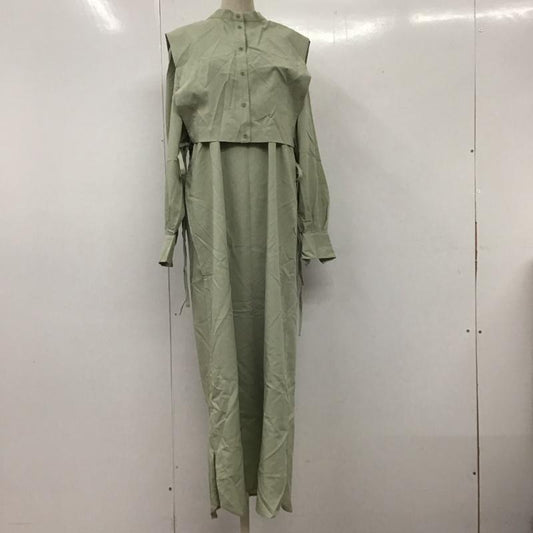 アーバンリサーチ URBAN RESEARCH ワンピース ロングスカート UR24-26O004 レイヤードシャツワンピース 長袖 タグ付き 38 無地 薄緑 / ライトグリーン /  レディース USED 古着 中古 10112256