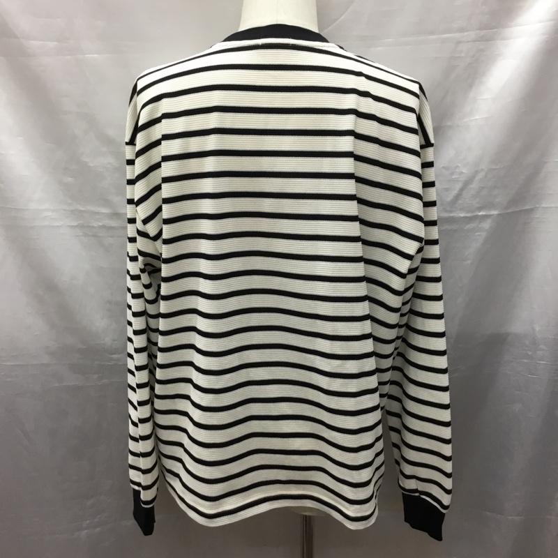 ラコステ LACOSTE カットソー 長袖 長袖カットソー クルーネックカットソー ロングスリーブカットソー 5 ボーダー柄 白 / ホワイト / X 黒 / ブラック /  メンズ USED 古着 中古 10120461