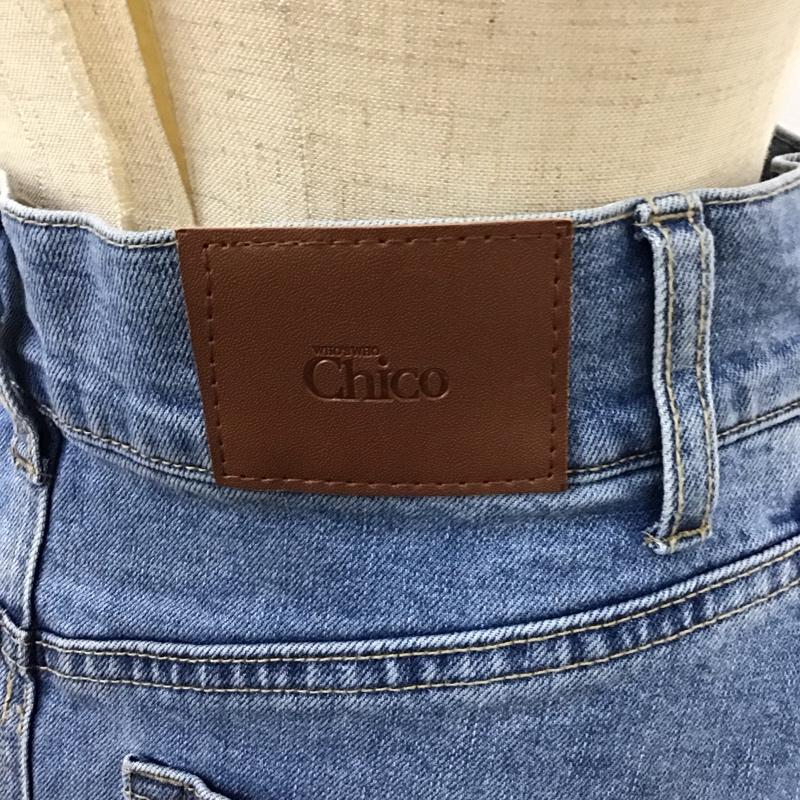 フーズフーチコ who s who Chico スカート ロングスカート CHZ1021301A0006 アシメフロントデニムフレアスカート タグ付き M 無地 青 / ブルー /  レディース USED 古着 中古 10122142