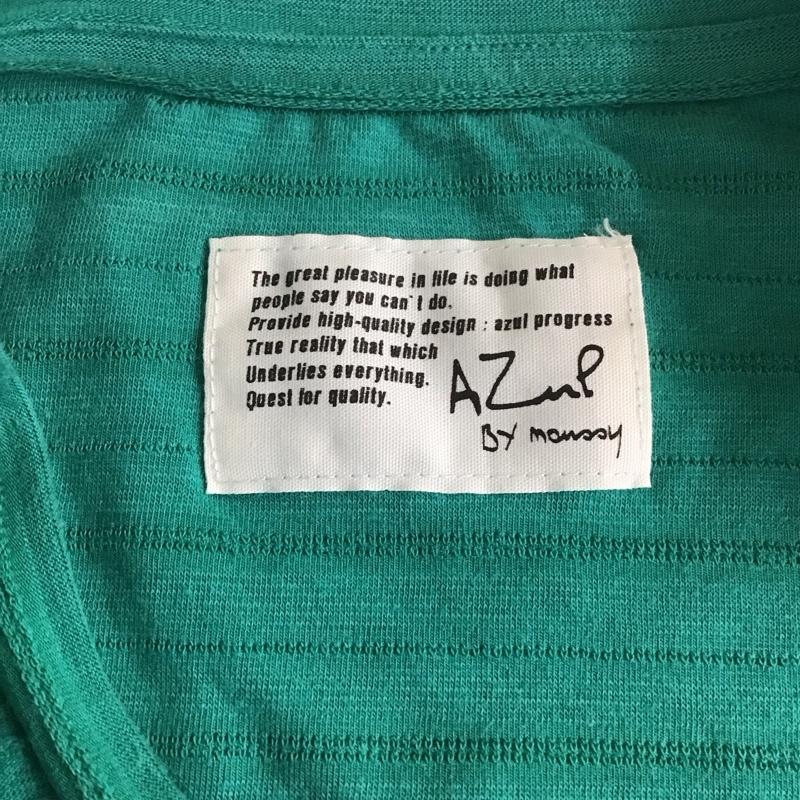 アズールバイマウジー AZUL BY MOUSSY Tシャツ 半袖 半袖カットソー 半袖Tシャツ 無地Tシャツ Vネックカットソー S 無地 緑 / グリーン /  メンズ USED 古着 中古 10107212
