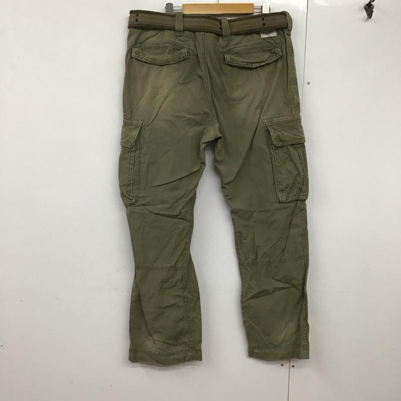 アバクロンビーアンドフィッチ ABERCROMBIE&FITCH パンツ ワークパンツ、ペインターパンツ ミリタリーパンツ ワイドパンツ カジュアルパンツ 34 無地 カーキ / カーキ /  メンズ USED 古着 中古 10141788