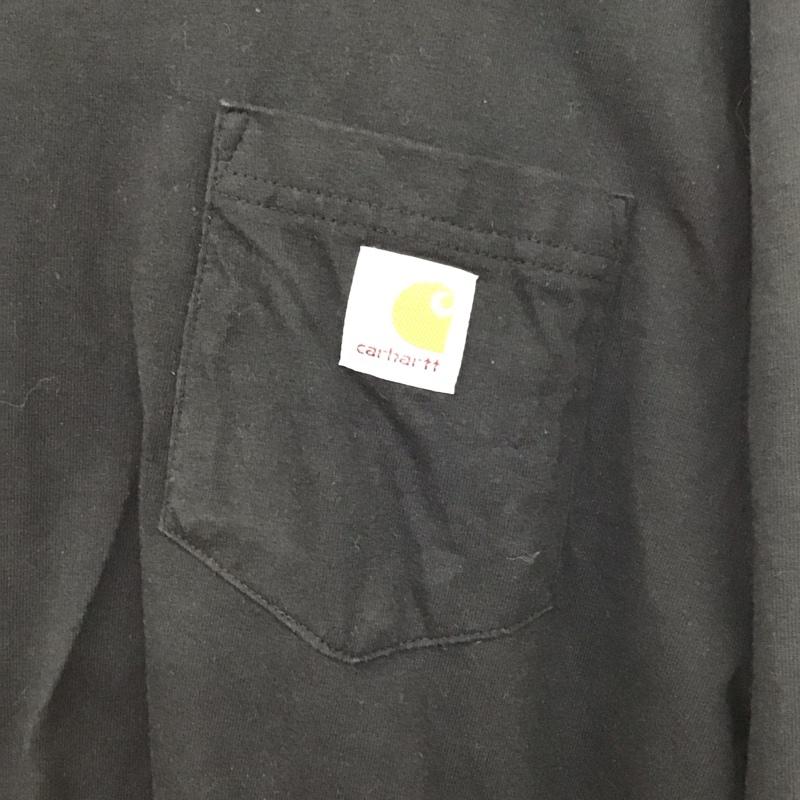 カーハート Carhartt カットソー 長袖 長袖カットソー 無地カットソー クルーネック M ロゴ、文字 黒 / ブラック /  メンズ USED 古着 中古 10131430