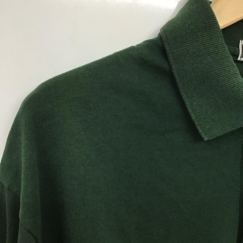 ジャージーズ JERZEES ポロシャツ 長袖 長袖ポロシャツ 長袖カットソー カラーシャツ L ロゴ、文字 緑 / グリーン /  メンズ USED 古着 中古 10139042