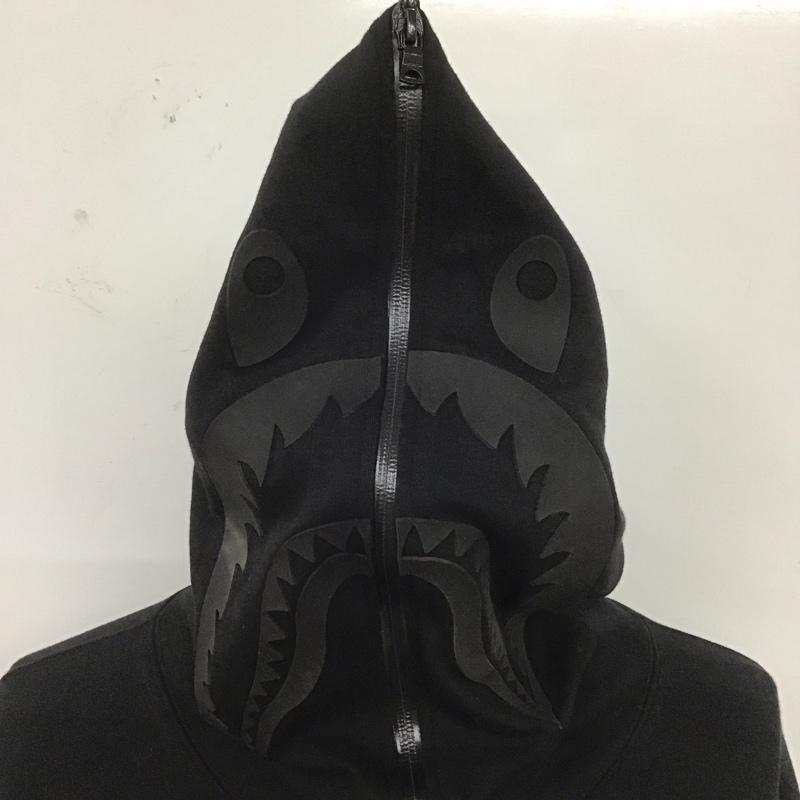 アベイシングエイプ A BATHING APE パーカー 長袖 001ZPD701003X シャーク フルジップ スリーブロゴ 2XL ロゴ、文字 黒 / ブラック /  メンズ USED 古着 中古 10107422