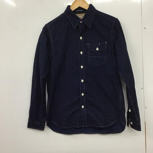 ヒューストン HOUSTON シャツ、ブラウス 長袖 長袖シャツ ドットシャツ カラーシャツ M ドット 紺 / ネイビー /  メンズ USED 古着 中古 10139298