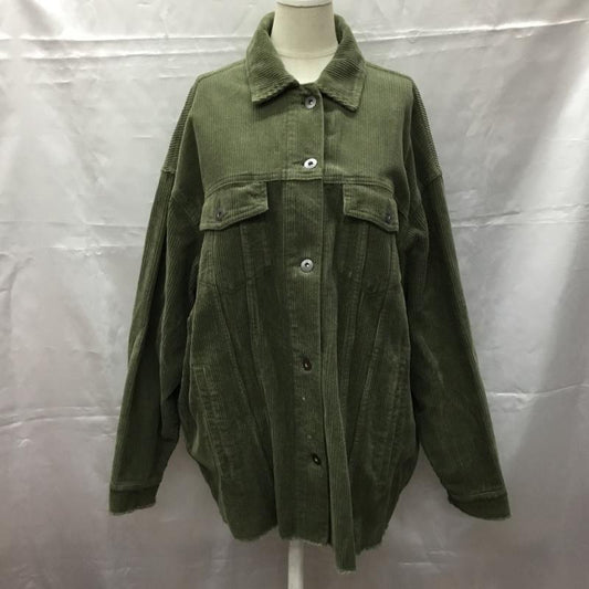 ザラ ZARA ジャケット、上着 ジャケット、ブレザー 8372 021 505 コーデュロイ M 無地 カーキ / カーキ /  レディース USED 古着 中古 10107289