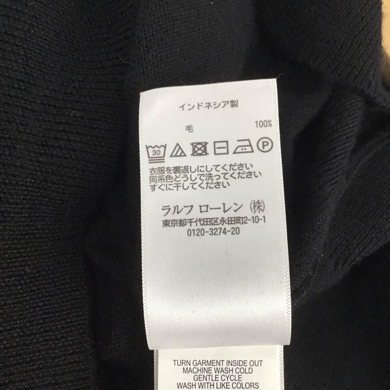 ポロラルフローレン POLO RALPH LAUREN ニット、セーター 長袖 長袖ニットカットソー クルーネック セーター L 無地 黒 / ブラック /  メンズ USED 古着 中古 10137972