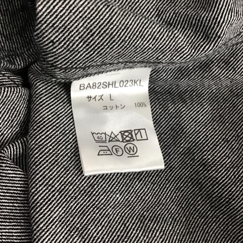 ナノベース nano base シャツ、ブラウス 長袖 長袖シャツ 無地シャツ カラーシャツ L 無地 灰 / グレー /  メンズ USED 古着 中古 10139297