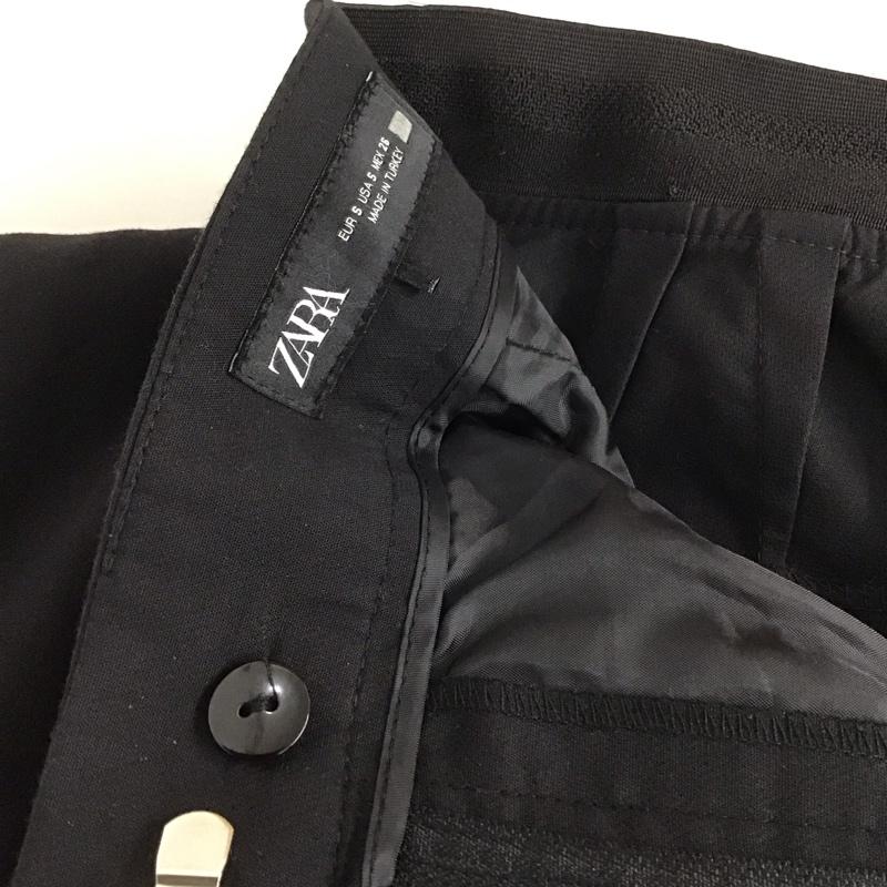 ザラ ZARA パンツ スラックス スラックスパンツ スリムパンツ ストレッチパンツ S 無地 黒 / ブラック /  レディース USED 古着 中古 10145183