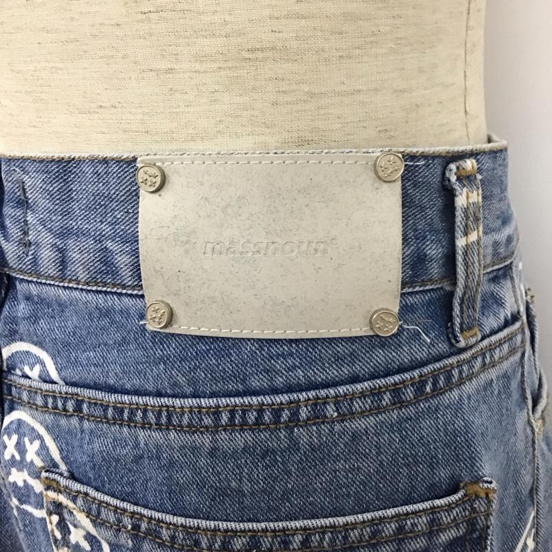 マスノウン MASSNOUN パンツ デニム、ジーンズ デニムパンツ ジーンズ ワイドパンツ カジュアルパンツ S プリント インディゴ / インディゴ /  メンズ USED 古着 中古 10110878