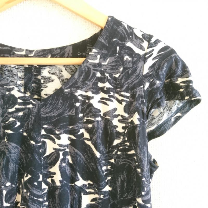 リブラン Lis Blanc ワンピース ひざ丈スカート 38  紺 / ネイビー / X ベージュ / ベージュ / X 灰 / グレー /  レディース USED 古着 中古 10012730