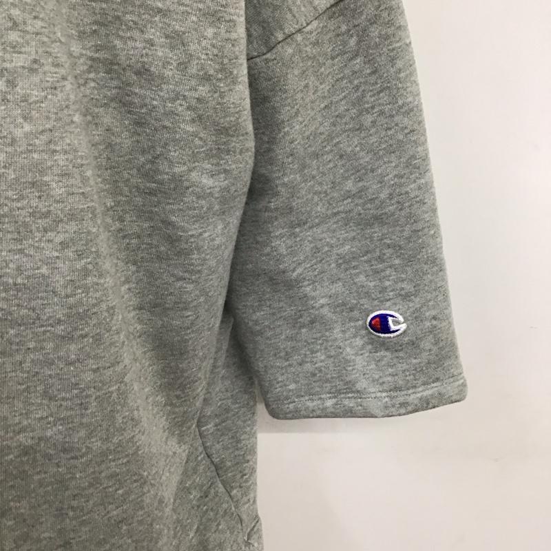 チャンピオン Champion トレーナー 七分袖 c3-q034 M プリント X 刺繍 灰 / グレー /  メンズ USED 古着 中古 10121754