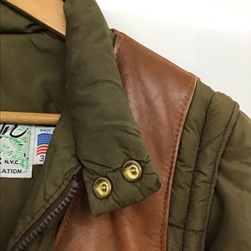 ショット schott ジャケット、上着 ダウンジャケット ジップアップジャケット ナイロンジャケット アウター ダウンジャケット 36 ロゴ、文字 カーキ / カーキ /  メンズ USED 古着 中古 10142331