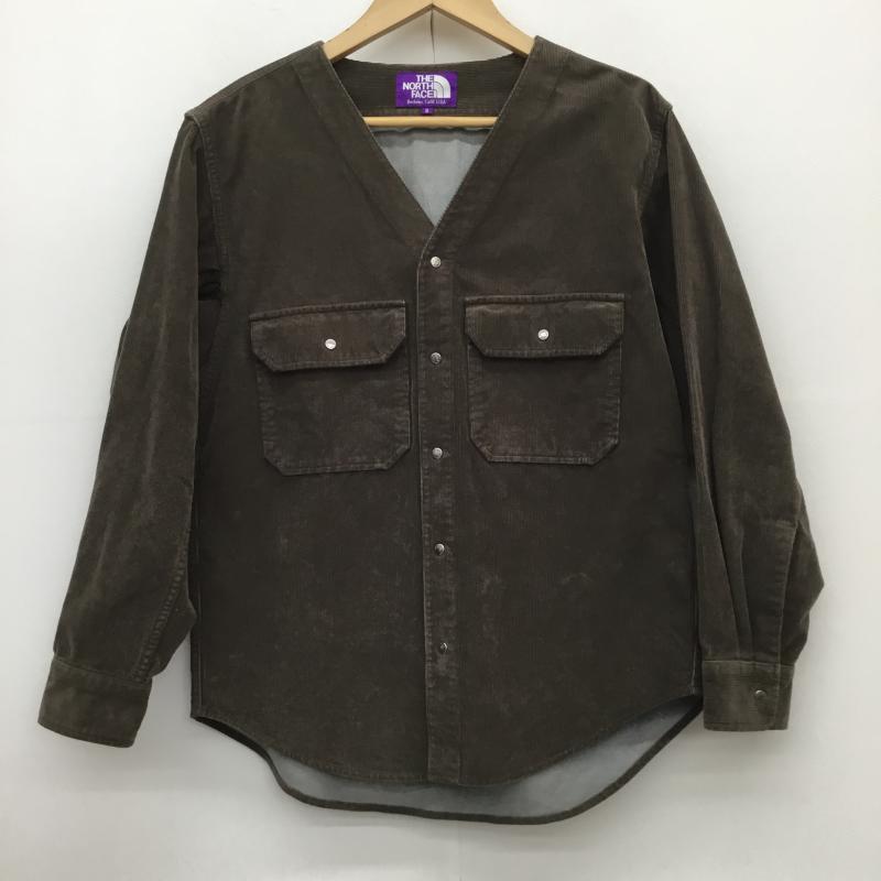 ザ ノースフェイス パープルレーベル THE NORTH FACE PURPLE LABEL シャツ、ブラウス 長袖 NT3758N　CORDUROY NO COLLAR SHIRT　コーデュロイノーカラーシャツ S 無地 カーキ / カーキ /  メンズ USED 古着 中古 10112607
