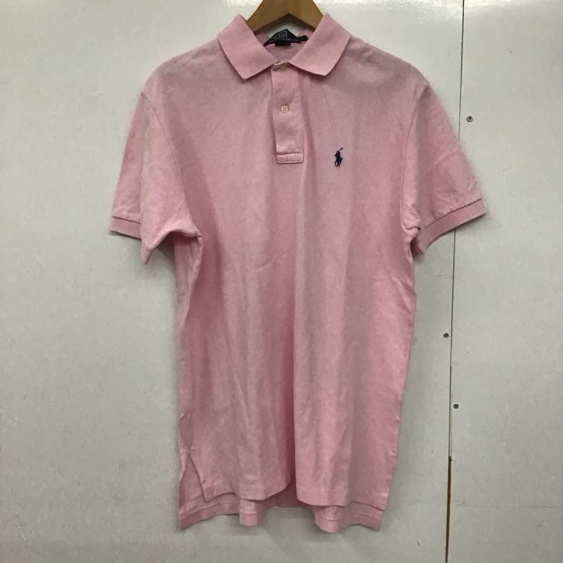 ポロバイラルフローレン Polo by RALPH LAUREN ポロシャツ 半袖 半袖 L ロゴ、文字 桃 / ピンク /  メンズ USED 古着 中古 10141471
