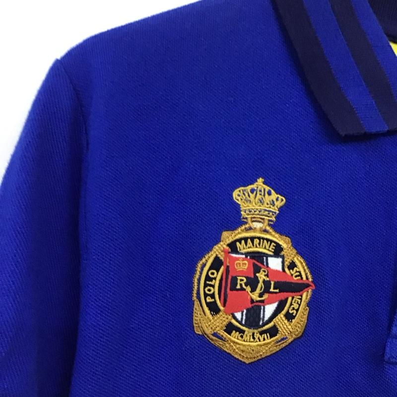 ポロラルフローレン POLO RALPH LAUREN ポロシャツ 半袖 半袖ポロシャツ カラーシャツ 半袖カットソー XL ロゴ、文字 青 / ブルー /  メンズ USED 古着 中古 10141225