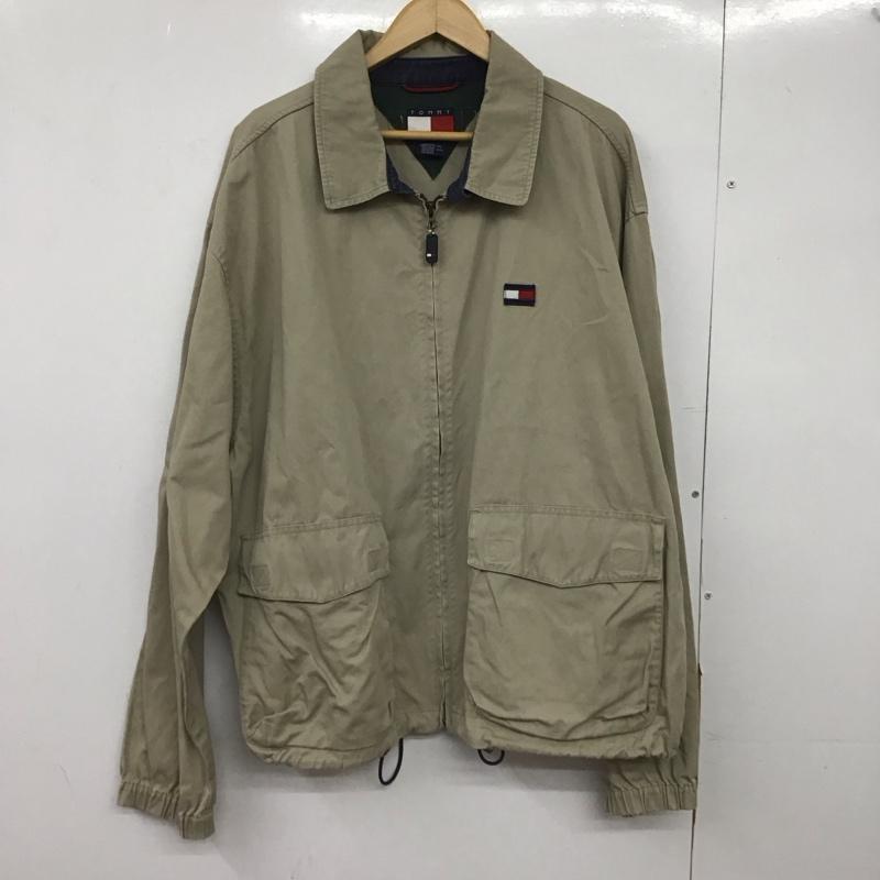 トミーヒルフィガー TOMMY HILFIGER ジャケット、上着 ジャンパー、ブルゾン ジップアップジャケット アウター カラージャケット 90s XL ロゴ、文字 ベージュ / ベージュ /  メンズ USED 古着 中古 10148131