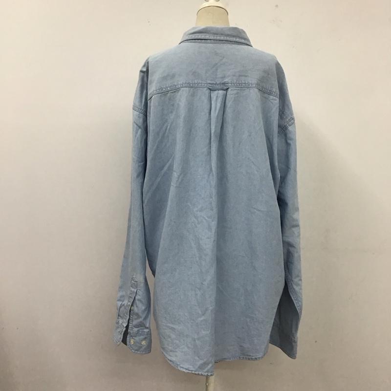 古着 USED シャツ、ブラウス 長袖 WARNER BROS デニムシャツ ワーナーブラザーズ バックスバニー キャラクター 水色 / ライトブルー /  メンズ USED 古着 中古 10120238