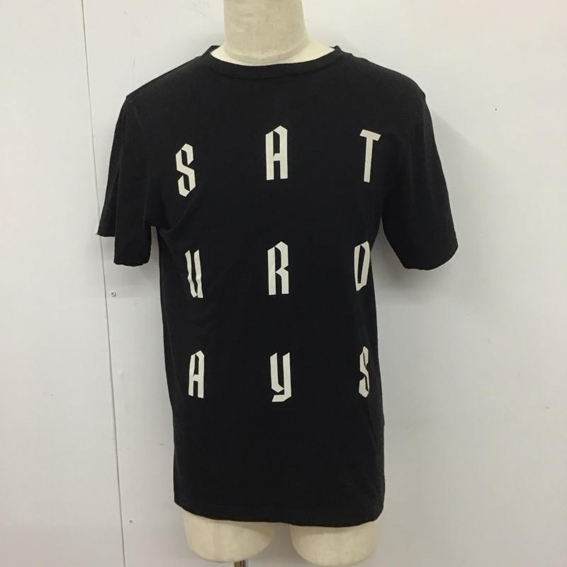 サタデーズサーフニューヨークシティー SATURDAYS SURF NYC Tシャツ 半袖 半袖カットソー プリントTシャツ クルーネックカットソー M ロゴ、文字 黒 / ブラック /  メンズ USED 古着 中古 10113152
