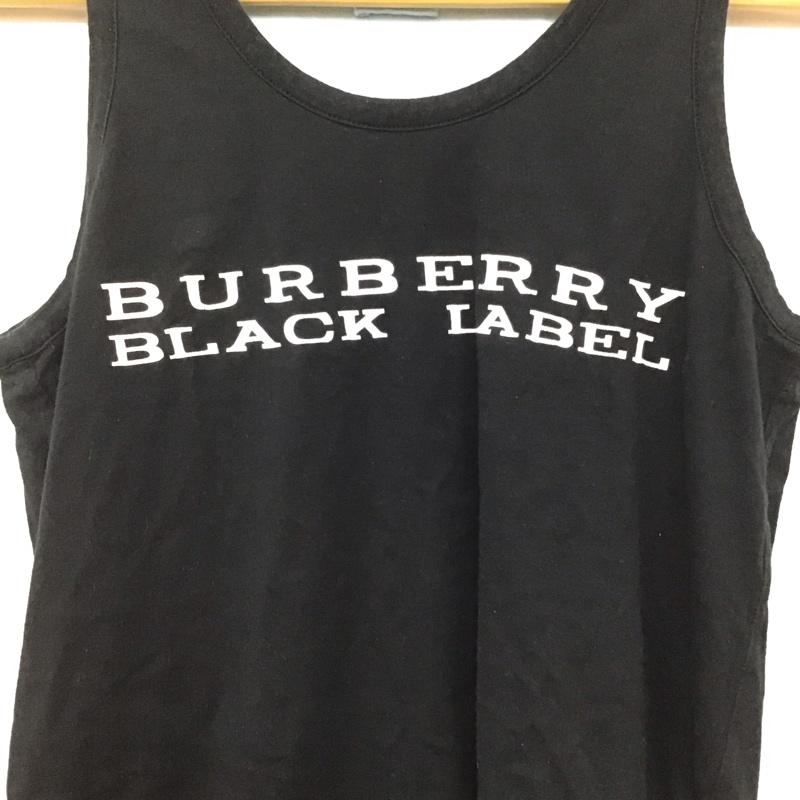 バーバリーブラックレーベル BURBERRY BLACK LABEL タンクトップ タンクトップ タンクトップ ノースリーブカットソー クルーネック 2 ロゴ、文字 黒 / ブラック /  メンズ USED 古着 中古 10140275