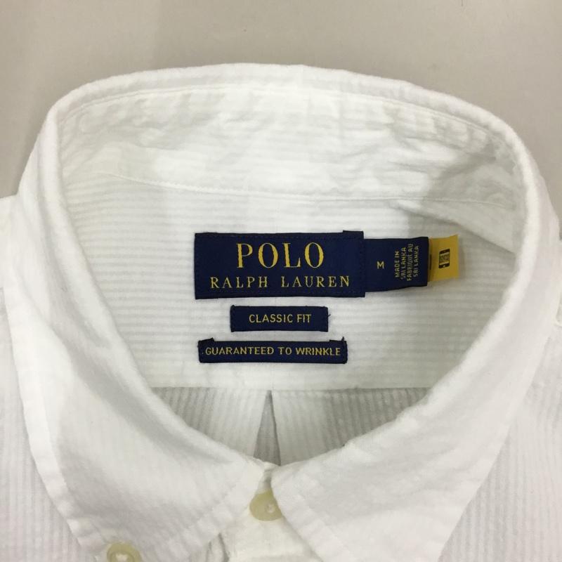 ポロラルフローレン POLO RALPH LAUREN シャツ、ブラウス 半袖 半袖シャツ カラーシャツ 半袖カットソー ボタンダウンシャツ M ロゴ、文字 白 / ホワイト /  メンズ USED 古着 中古 10116682