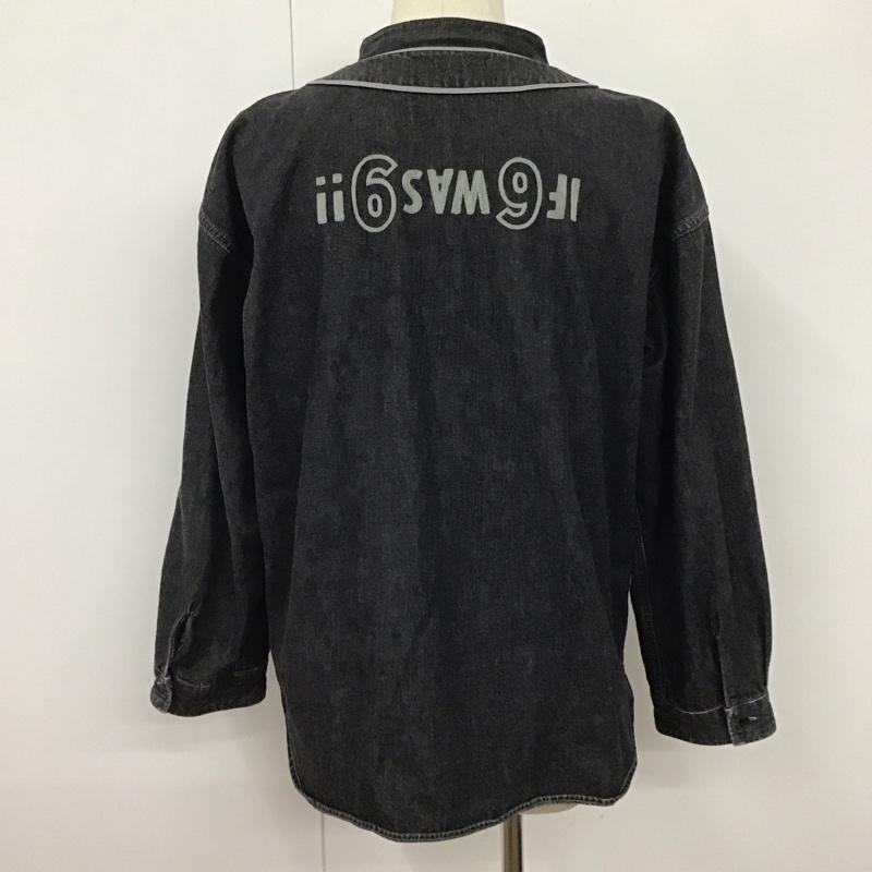 テンダーロイン TENDERLOIN シャツ、ブラウス 長袖 長袖シャツ デニムシャツ カジュアルシャツ ノーカラーシャツ S ロゴ、文字 黒 / ブラック /  メンズ USED 古着 中古 10109804