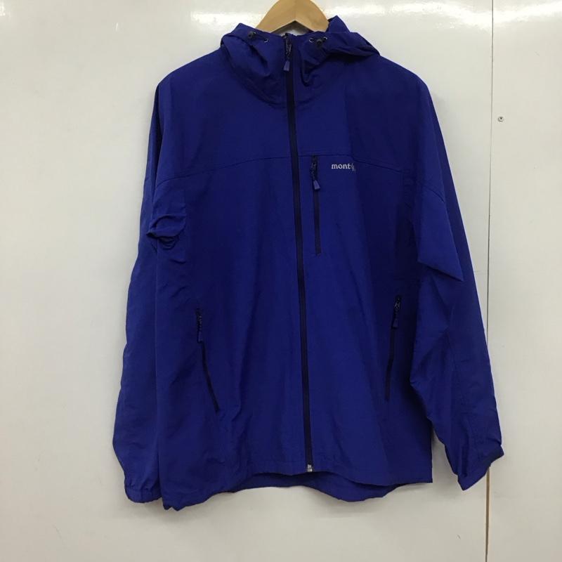モンベル mont-bell ジャケット、上着 ジャンパー、ブルゾン ジップアップジャケット ナイロンジャケット アウター パーカー M ロゴ、文字 青 / ブルー /  メンズ USED 古着 中古 10149006