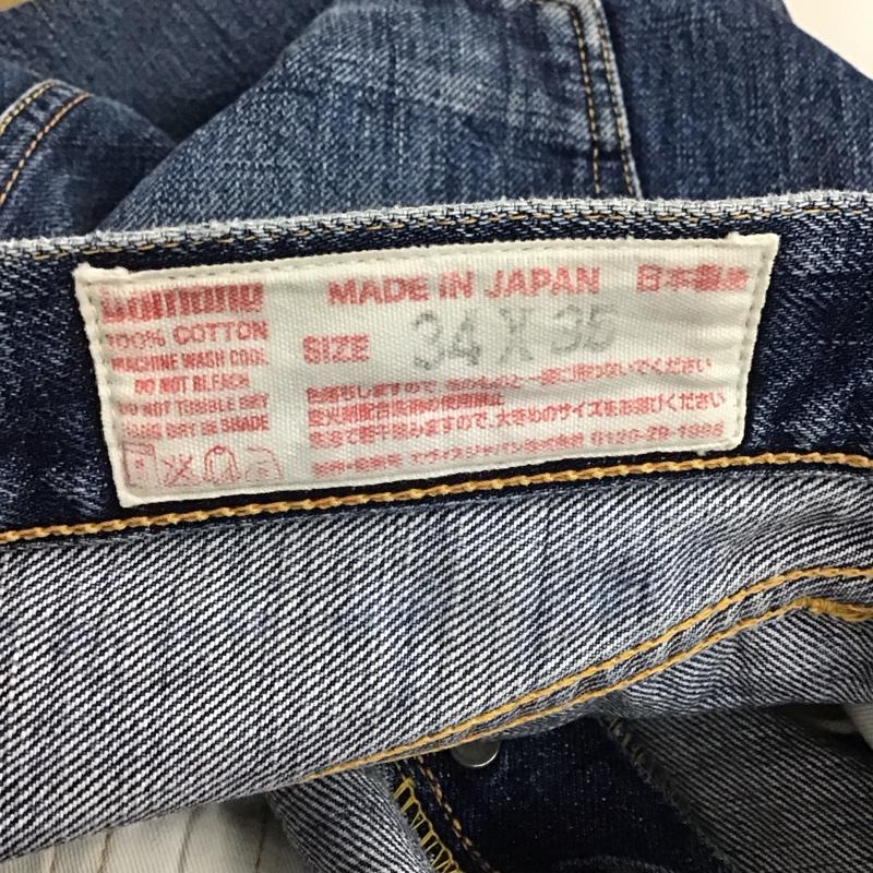 エヴィス EVISU パンツ デニム、ジーンズ デニムパンツ ワイドパンツ カジュアルパンツ 34 無地 インディゴ / インディゴ /  メンズ USED 古着 中古 10145534