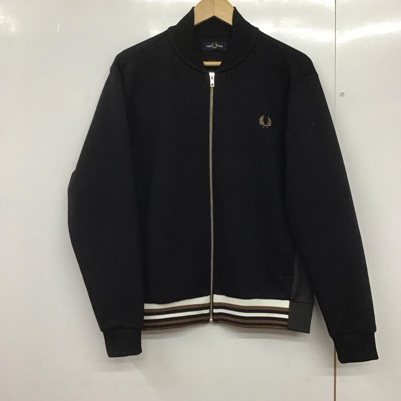 フレッドペリー FRED PERRY ジャケット、上着 ジャケット、ブレザー ジップアップジャケット アウター ノーカラージャケット ジャージ S ロゴ、文字 黒 / ブラック /  メンズ USED 古着 中古 10143208
