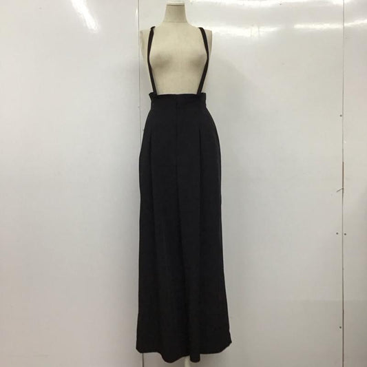 クイーンズコート QUEENS COURT パンツ ワークパンツ、ペインターパンツ 2210-91308 サスペンダー付きワイドパンツ カジュアルパンツ 1 無地 黒 / ブラック /  レディース USED 古着 中古 10115181