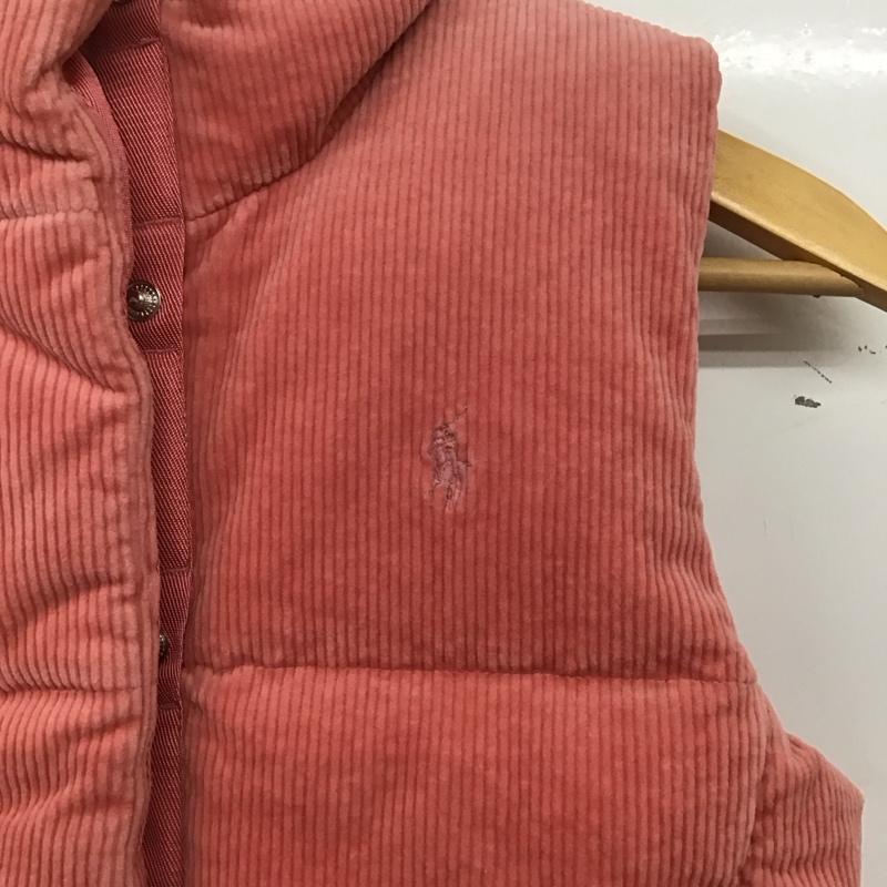 ポロラルフローレン POLO RALPH LAUREN ベスト ベスト ジップアップダウンジャケットベスト コーデュロイジャケット L ロゴ、文字 桃 / ピンク /  レディース USED 古着 中古 10145069