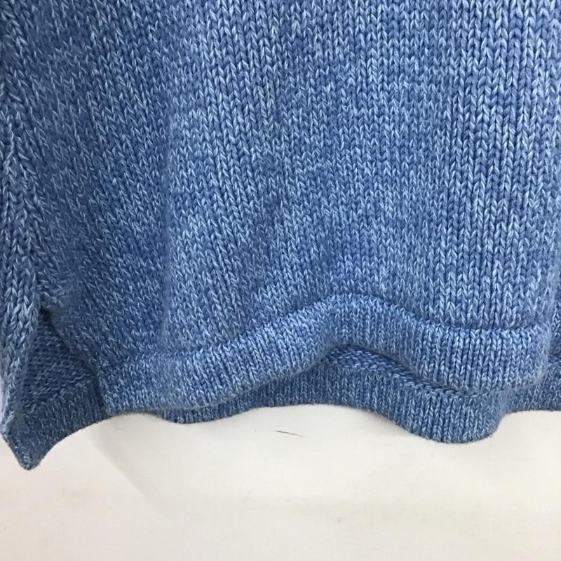 エルエルビーン L.L.Bean ニット、セーター 長袖 276141 キーネック M 無地 青 / ブルー /  レディース USED 古着 中古 10138946