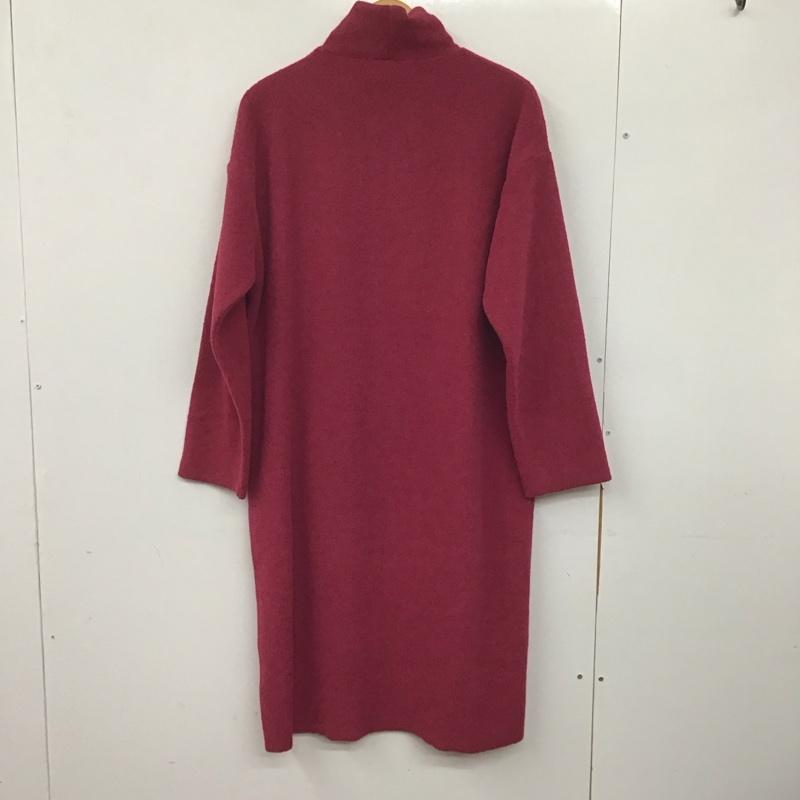 ザラ ZARA ワンピース ロングスカート 長袖ロングワンピース タートルネック M 無地 えんじ / ワインレッド /  レディース USED 古着 中古 10142046