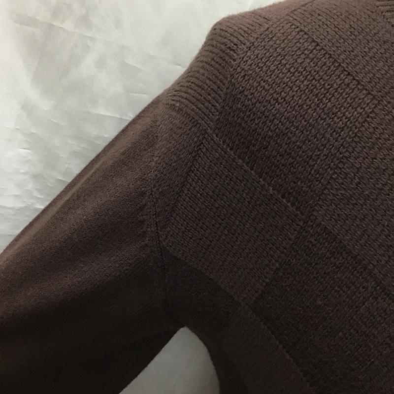 バーバリーブラックレーベル BURBERRY BLACK LABEL ニット、セーター 長袖 Vネック 2 無地 茶 / ブラウン /  メンズ USED 古着 中古 10121819